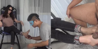 姐姐也很喜欢肉丝套鸡足交