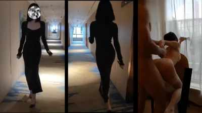 老婆女神外表，内心风骚和单男酒店邂逅